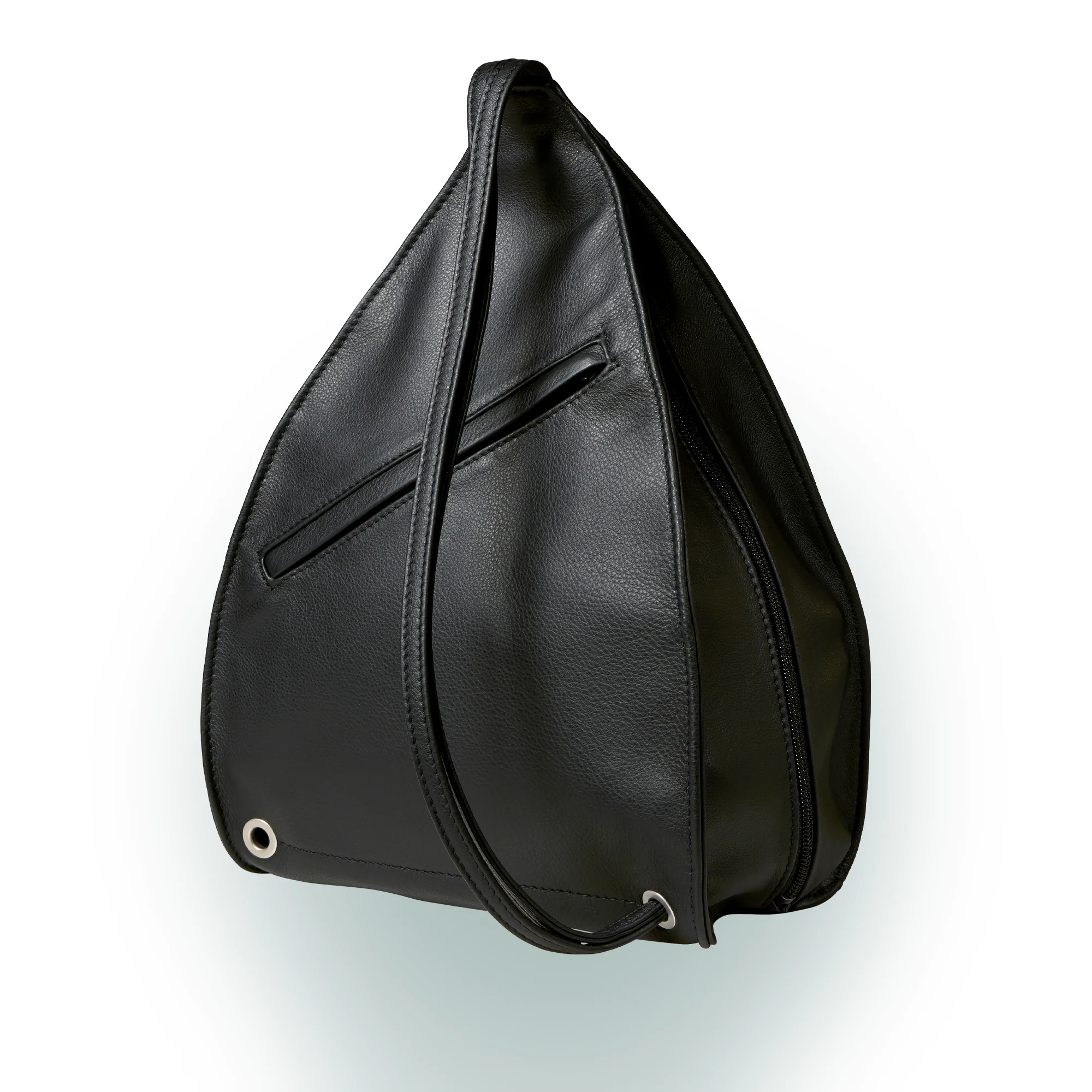 Olbrish Rucksack Lenz, Nappaleder Schwarz-Royalblau, Größe L, Rückwand als Schultertasche