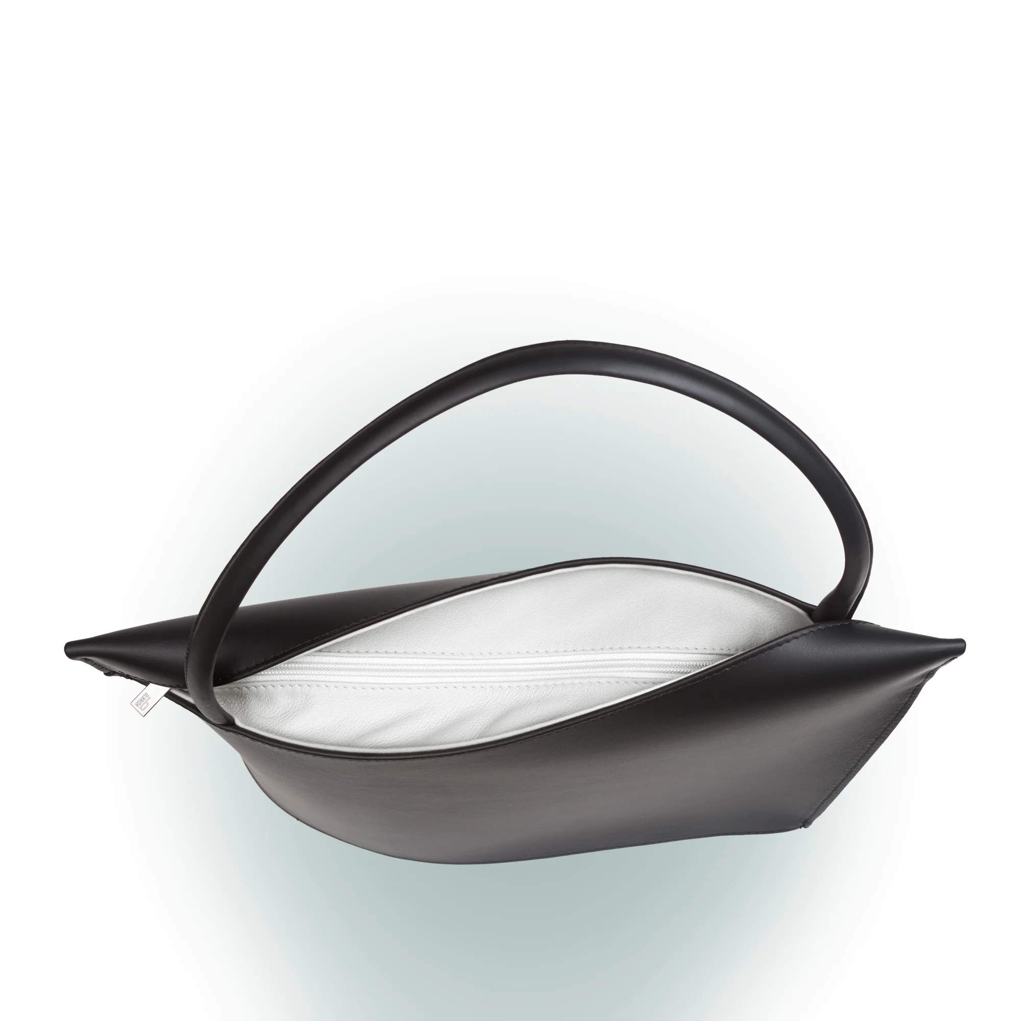 Olbrish Handtasche Wave, Nappaleder Schwarz-Weiß, Größe L, Obenansicht