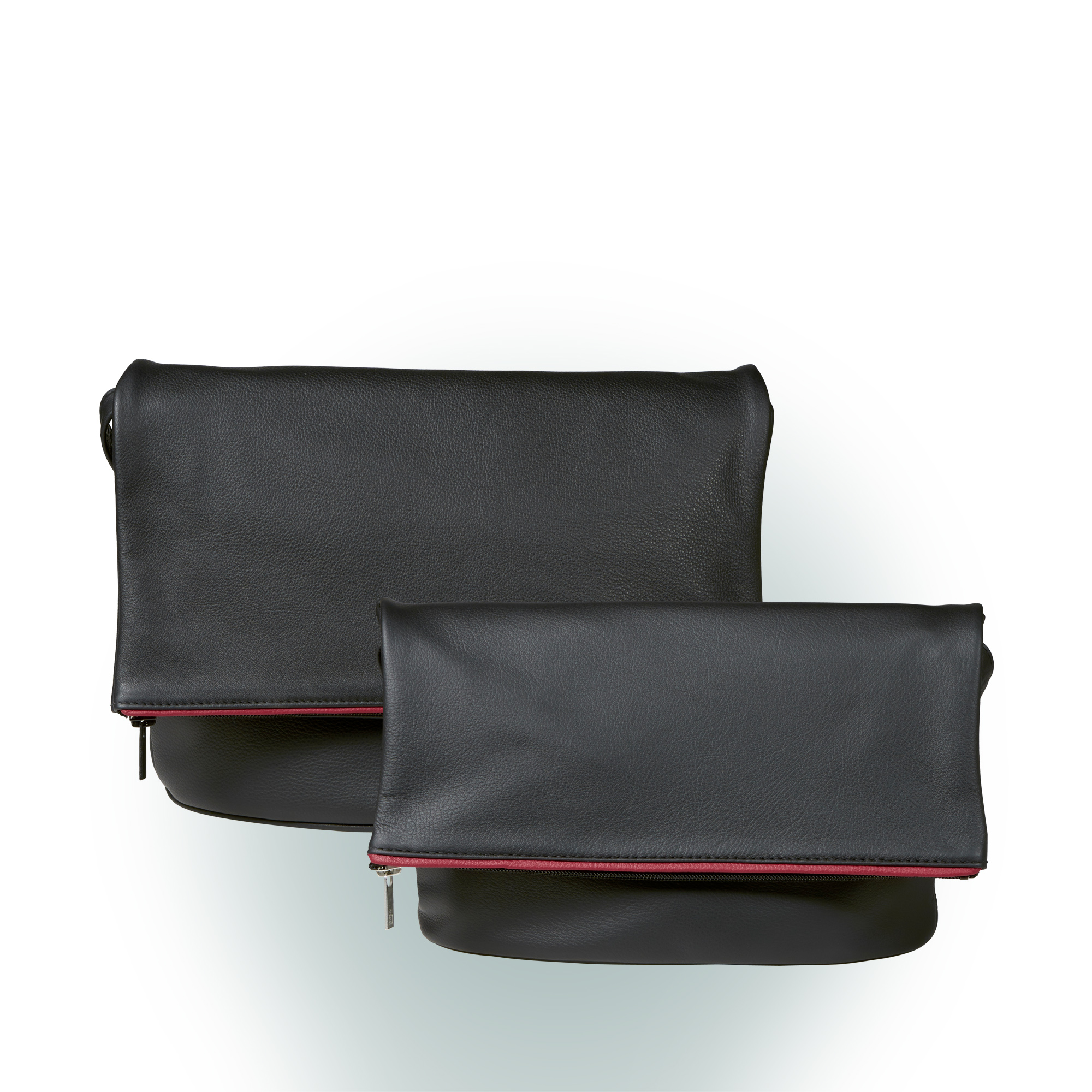 Olbrish Handtasche Chamäleon, Nappaleder Schwarz-Weinrot, Gruppenansicht