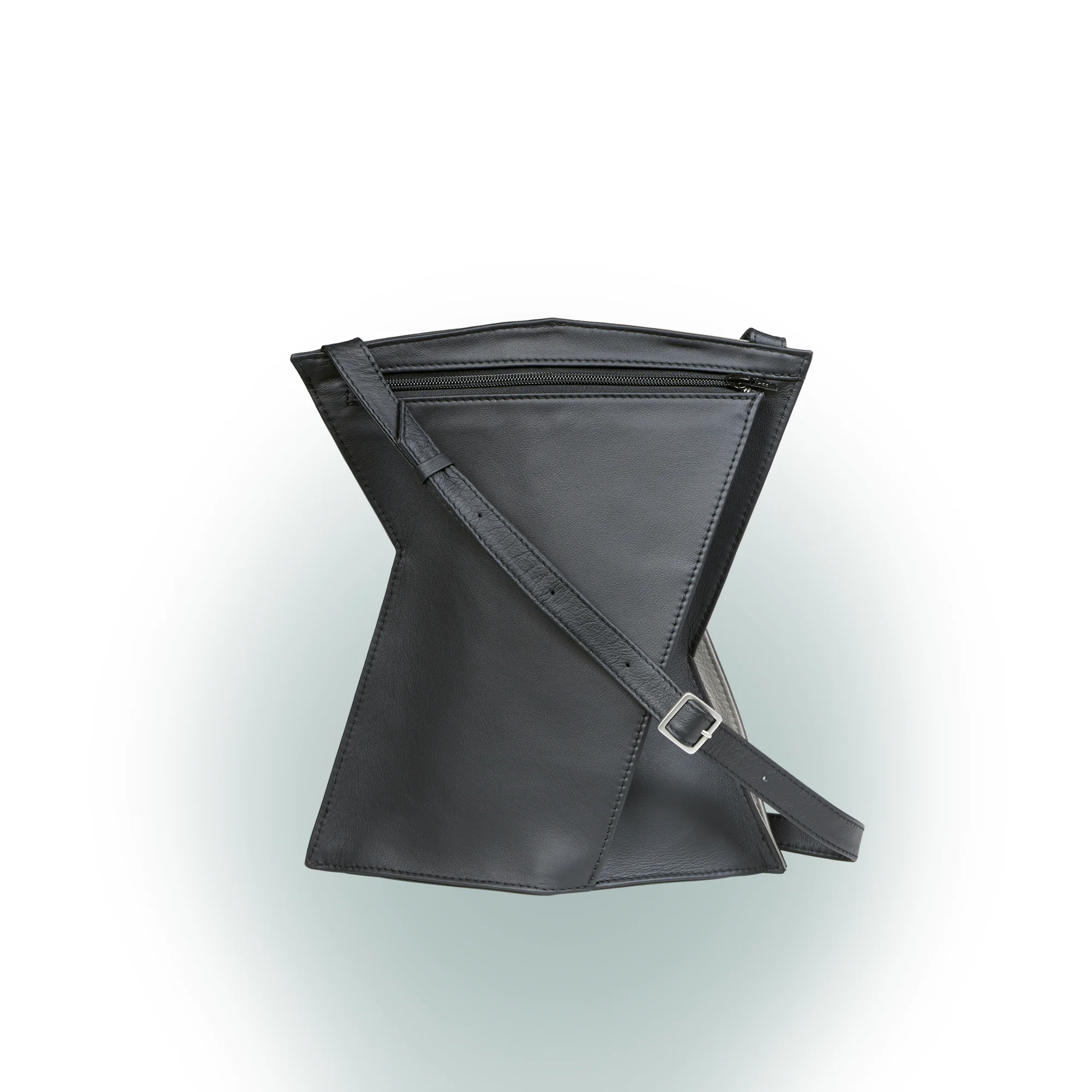 Olbrish Handtasche Generation X, Nappaleder Schwarz-Stone, Größe M, Rückwand