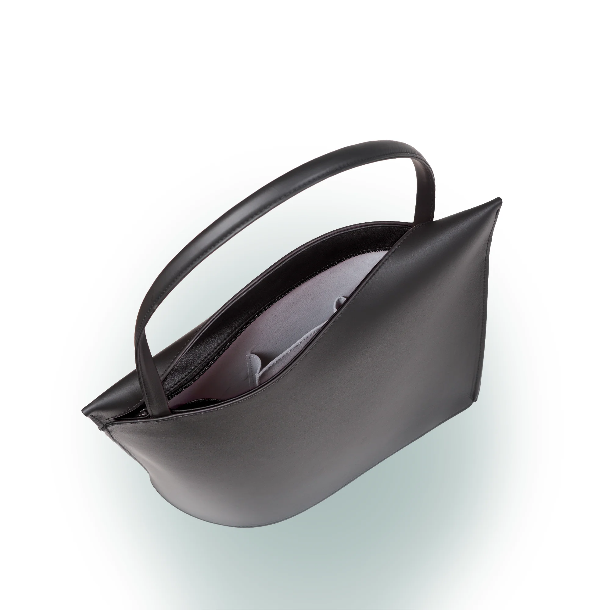 Olbrish Handtasche Wave, Nappaleder Schwarz, Größe L, Innenleben