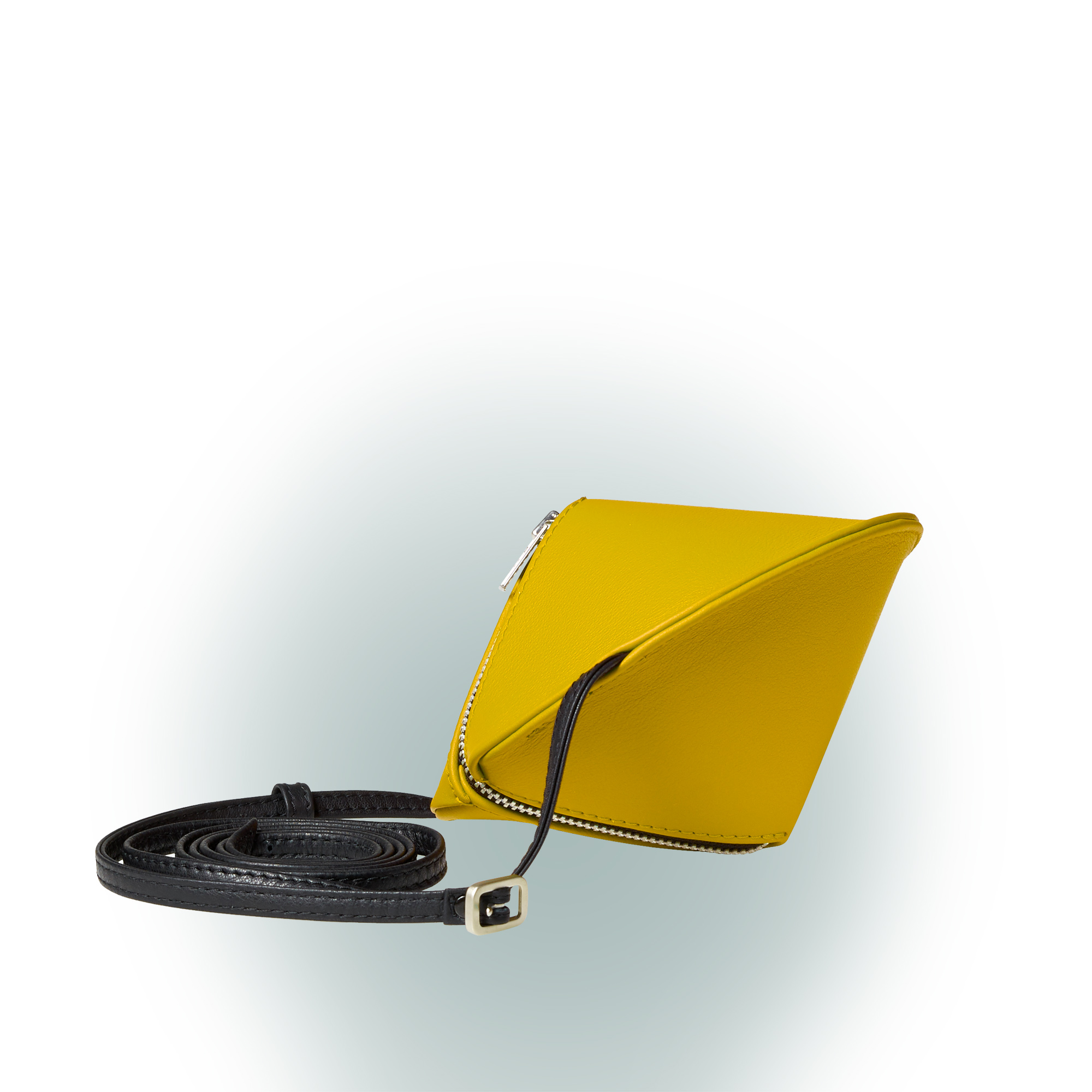 Olbrish Handtasche Kreisel, Nappaleder Gelb, Größe XS, Vorderwand