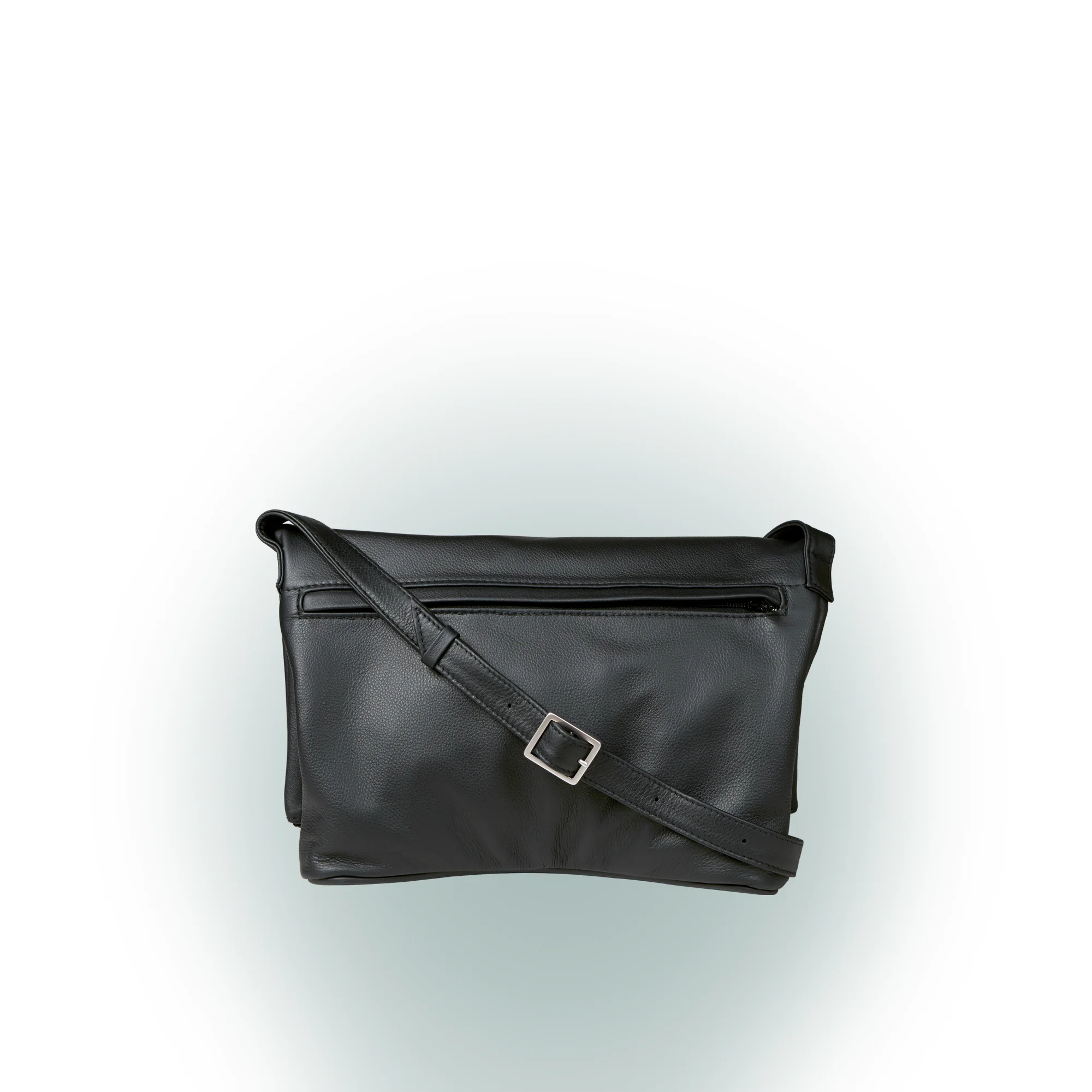 Olbrish Handtasche Chamäleon, Nappaleder Schwarz-Weinrot, Größe M, Rückwand