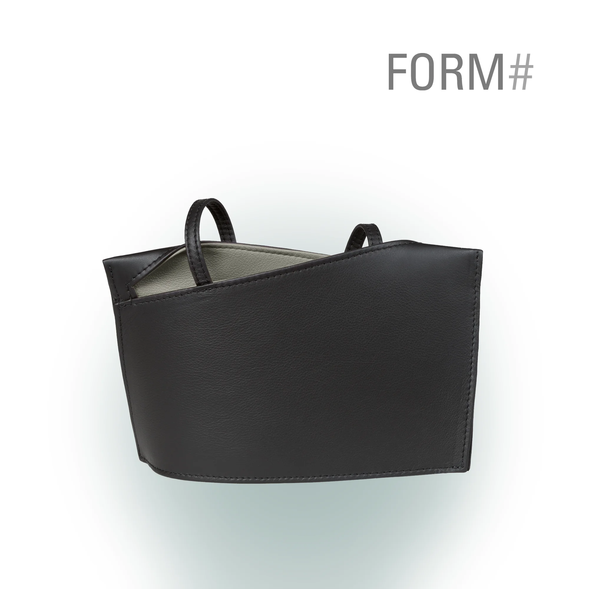 Olbrish Handtasche Wave, Nappaleder Schwarz-Stone, Größe S, Vorderwand