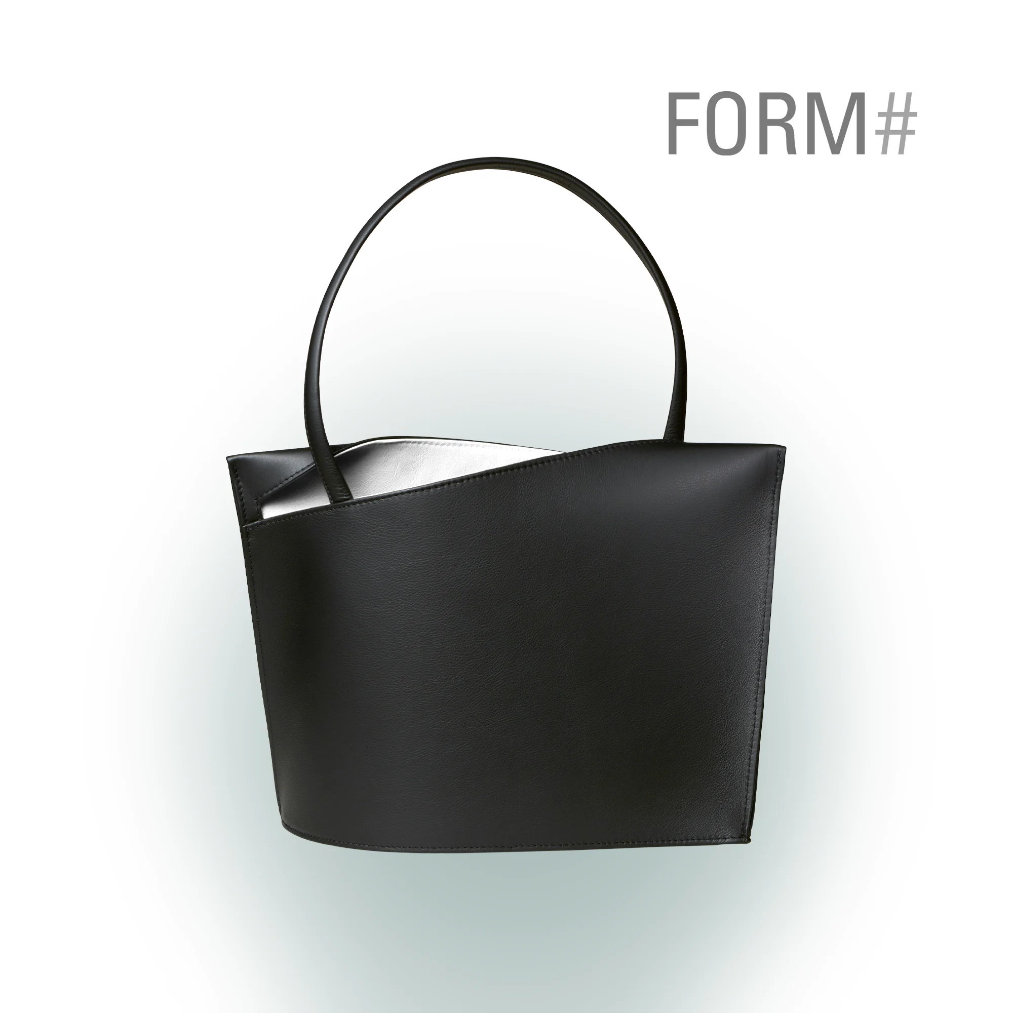 Olbrish Handtasche Wave, Nappaleder Schwarz-Weiß, Größe L, Vorderwand