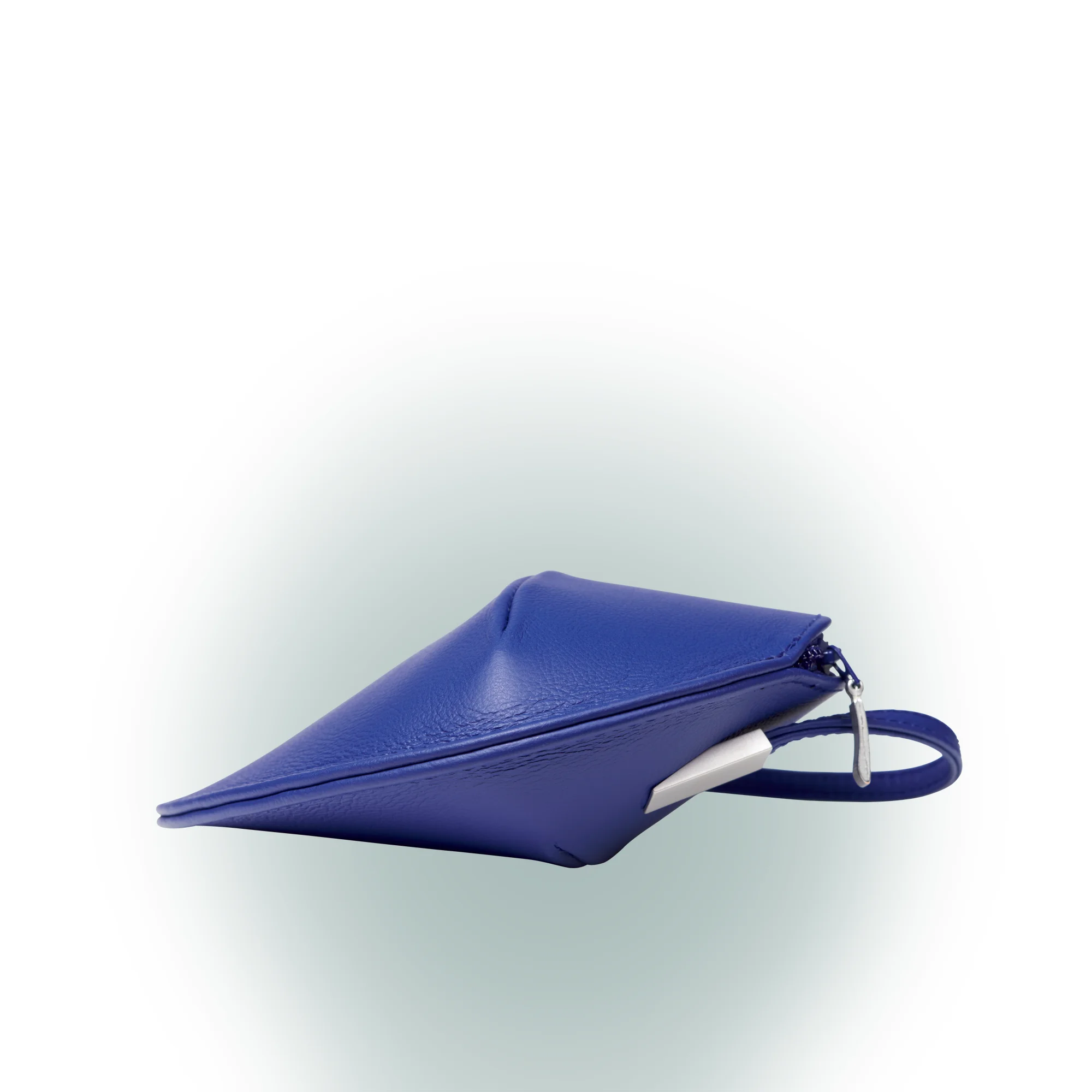 Olbrish Handtasche Oval, Nappaleder Royalblau, Seitenansicht