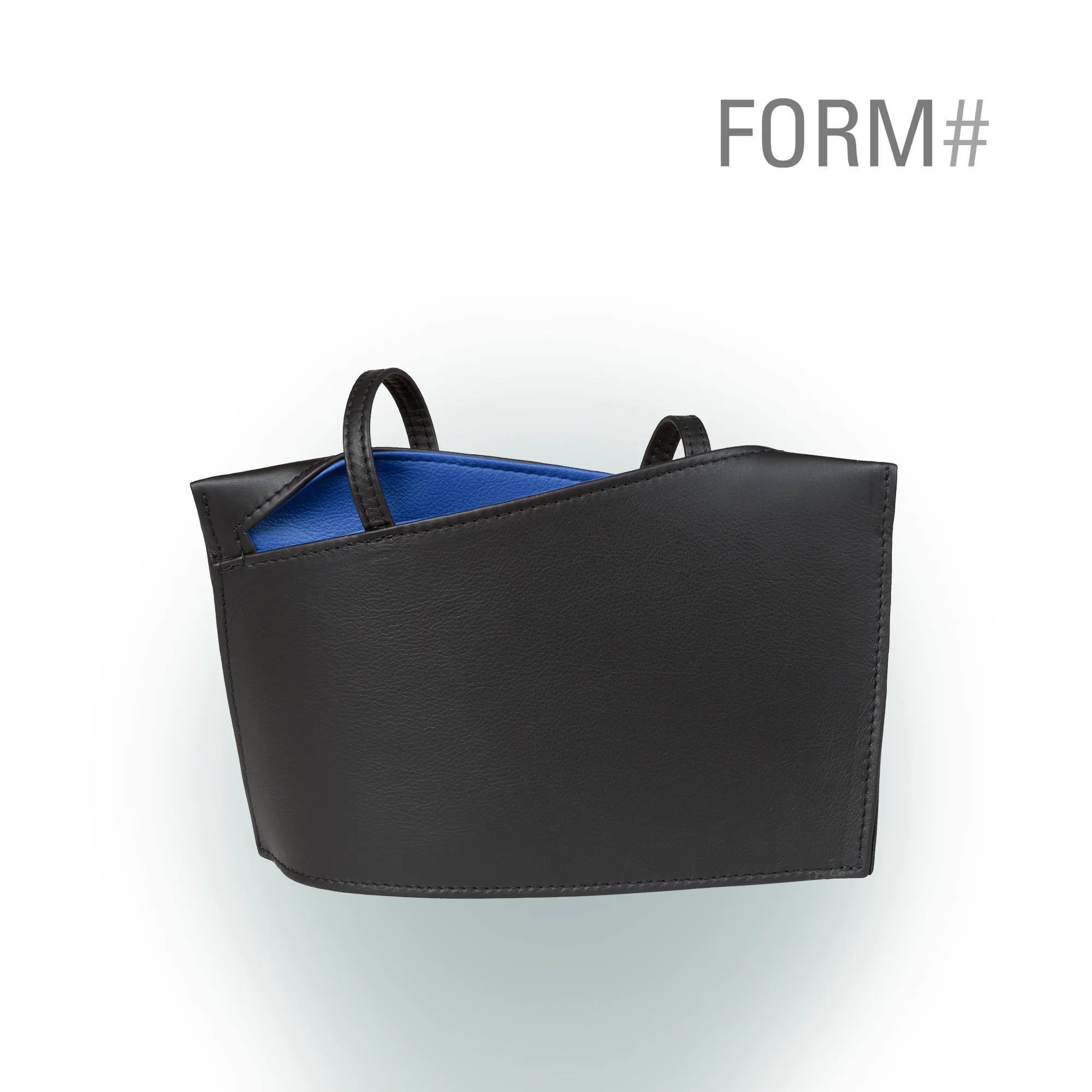 Olbrish Handtasche Wave, Nappaleder Schwarz-Azurblau, Größe S, Vorderwand