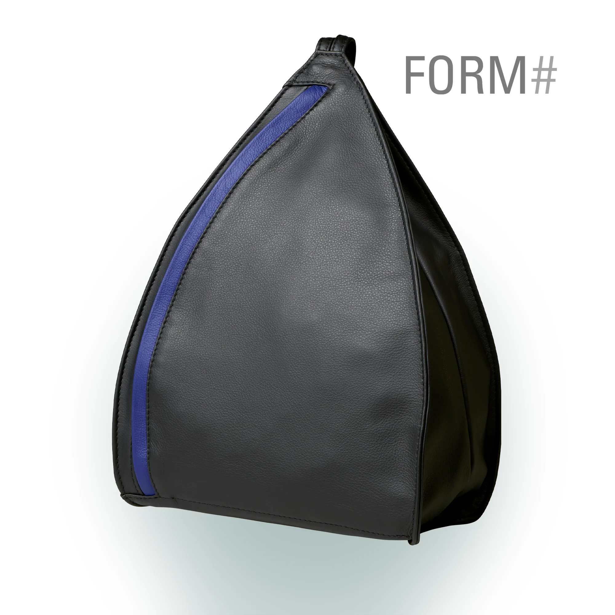 Olbrish Rucksack Lenz, Nappaleder Schwarz-Royalblau, Größe L, Vorderwand