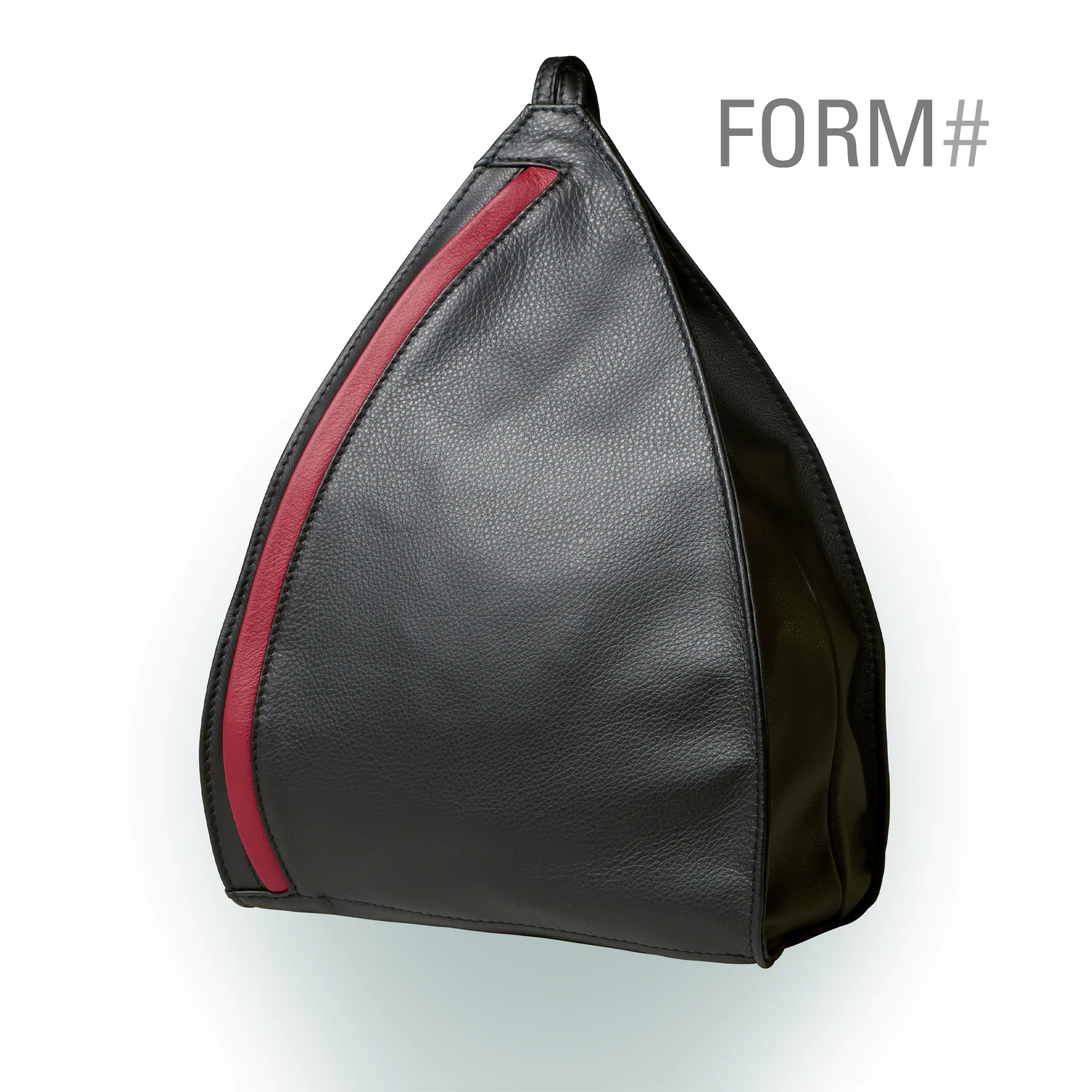 Olbrish Rucksack Lenz, Nappaleder Schwarz-Weinrot, Größe L, Vorderwand