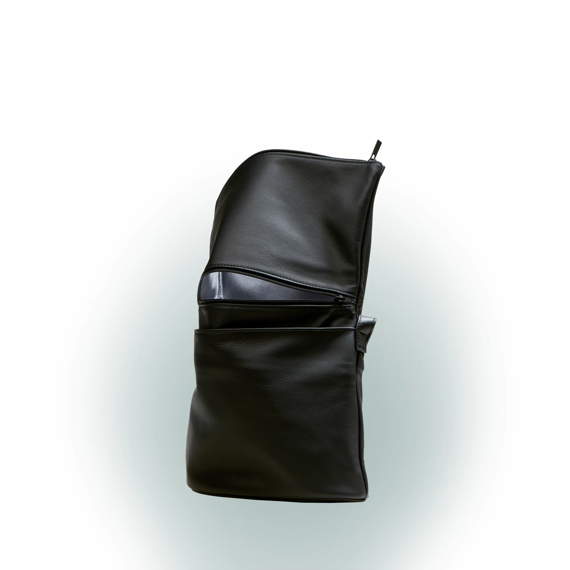 Olbrish Handtasche Chamäleon, Nappaleder Schwarz-Weinrot, Größe M, offen