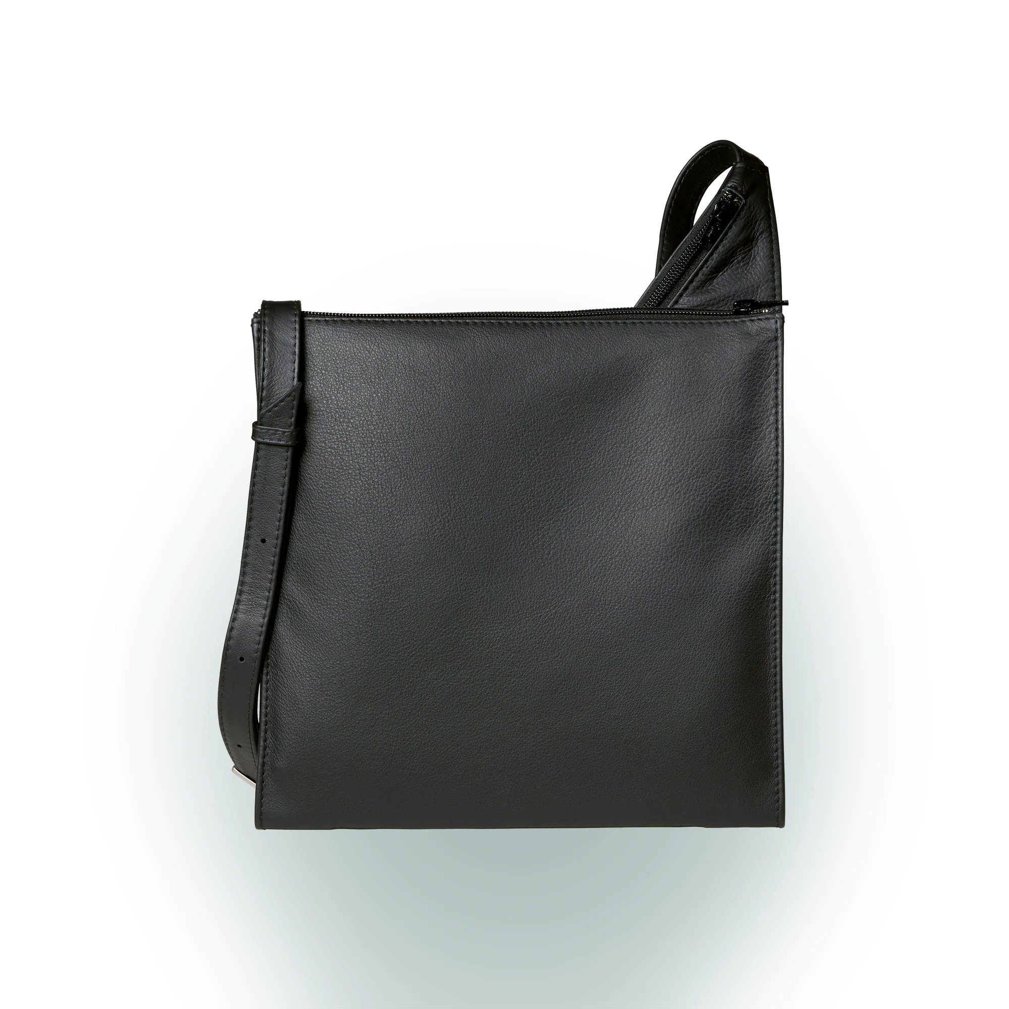 Olbrish Handtasche Genua, Nappaleder Schwarz-Apfelgrün, Größe M, Rückwand
