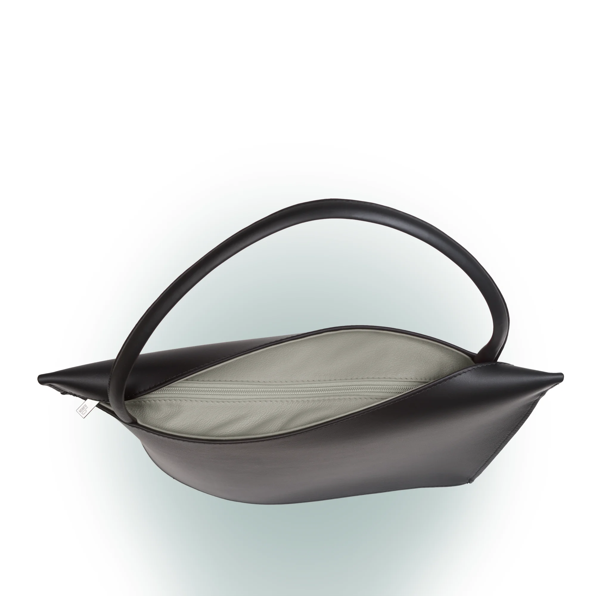 Olbrish Handtasche Wave, Nappaleder Schwarz-Stone, Größe L, Obenansicht