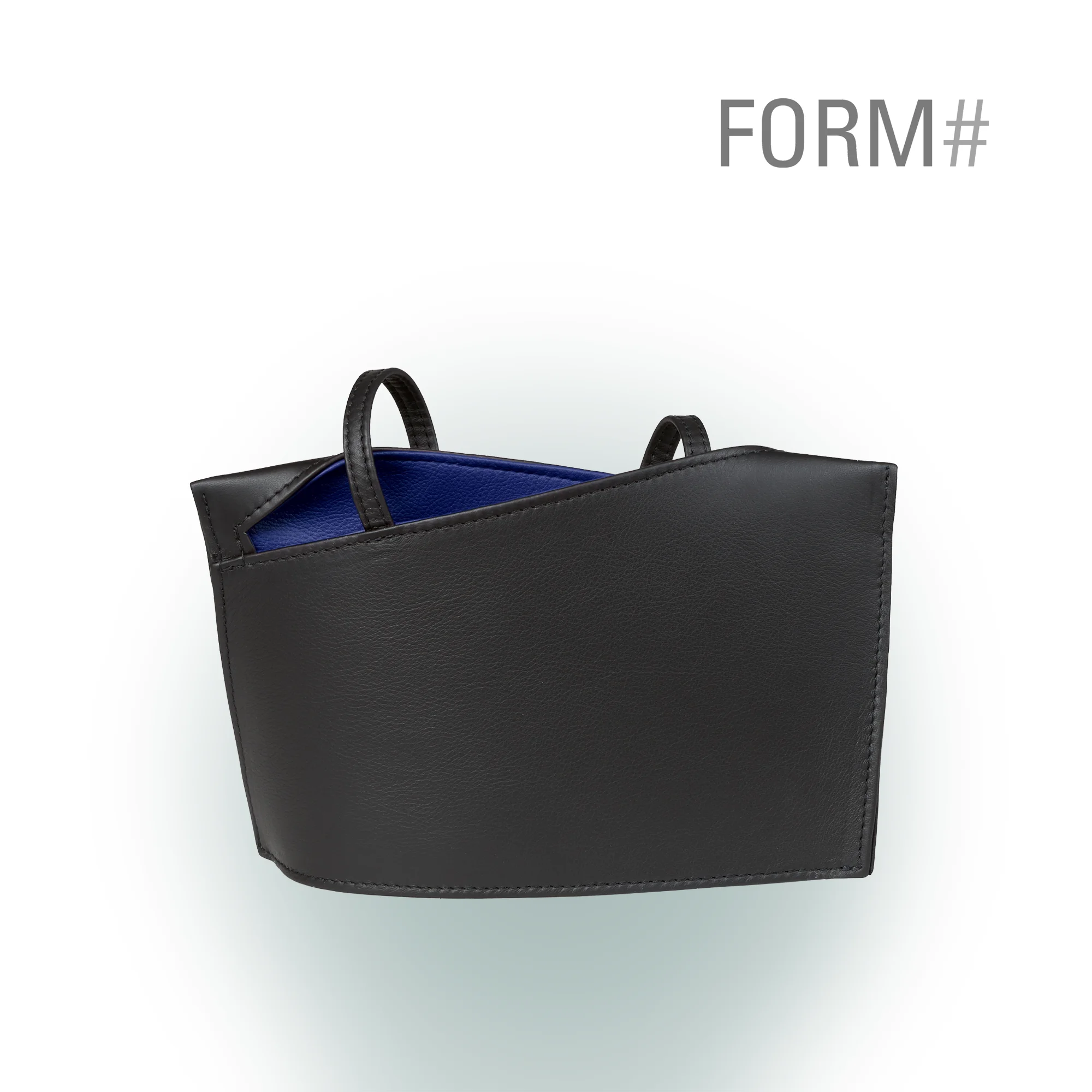 Olbrish Handtasche Wave, Nappaleder Schwarz-Royalblau, Größe S, Vorderwand