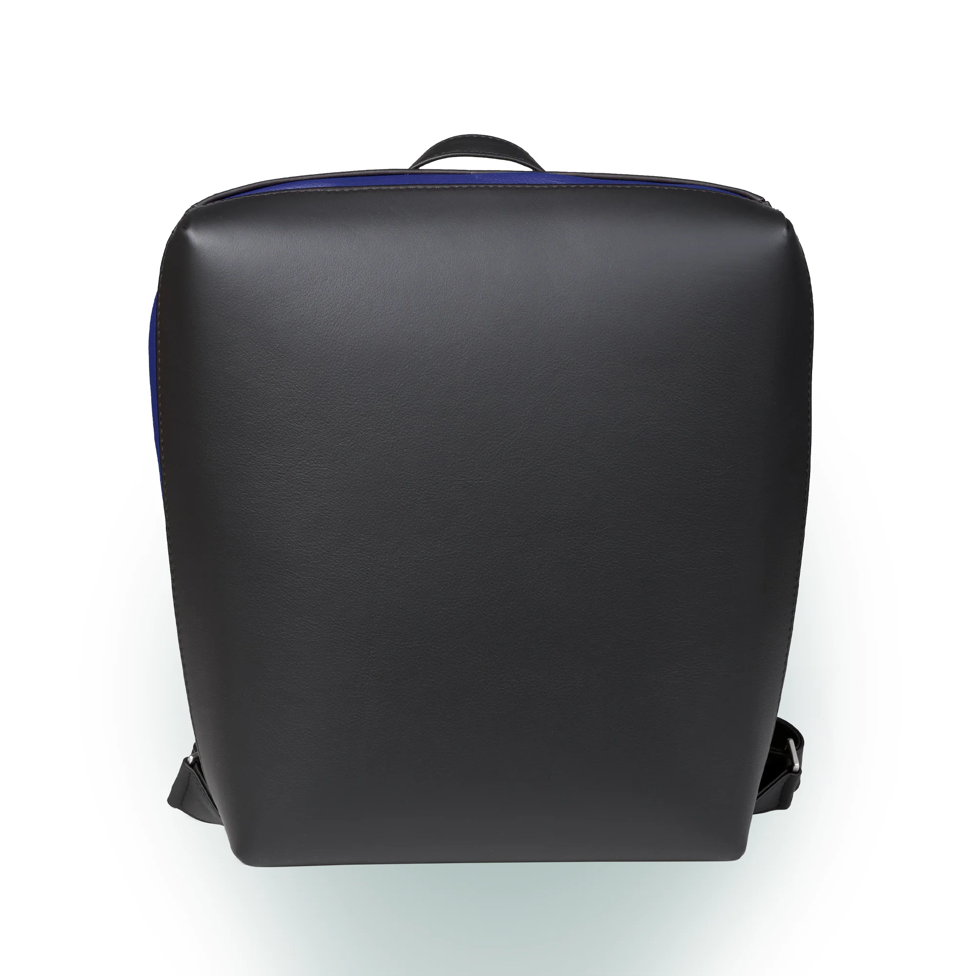 Olbrish Rucksack Jetback, Nappaleder Schwarz-Royalblau, Größe M, Vorderwand
