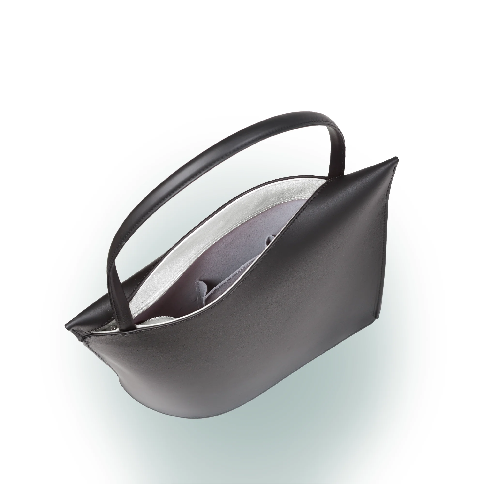 Olbrish Handtasche Wave, Nappaleder Schwarz-Weiß, Größe L, Innenleben