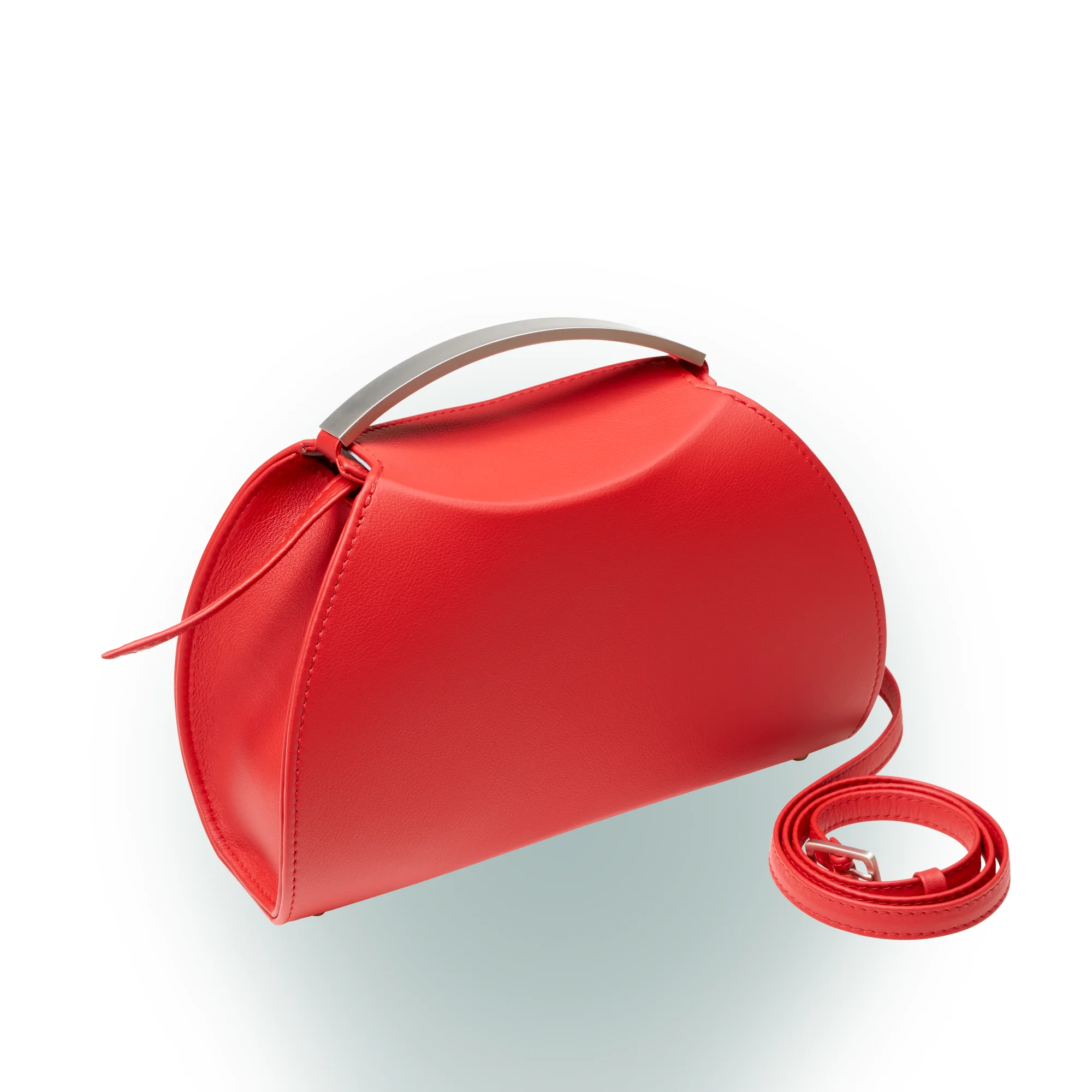 Olbrish Handtasche Teatime, Nappaleder Rot, Vorderwand mit Trageriemen