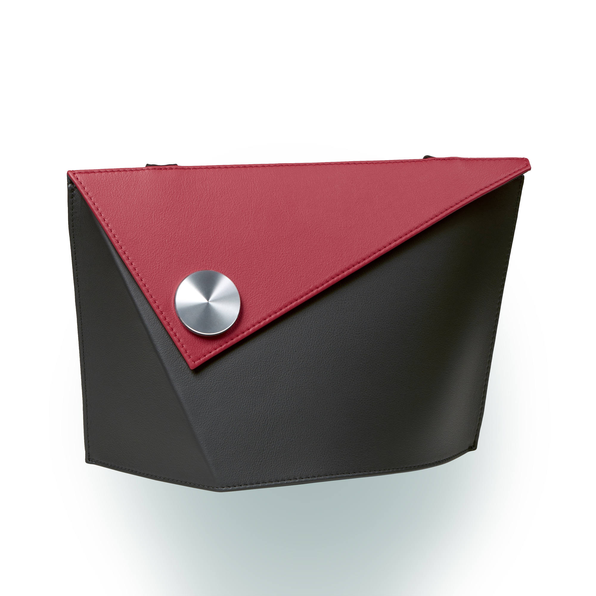 Olbrish Handtasche Drehort, Nappaleder Schwarz-Weinrot, Vorderwand
