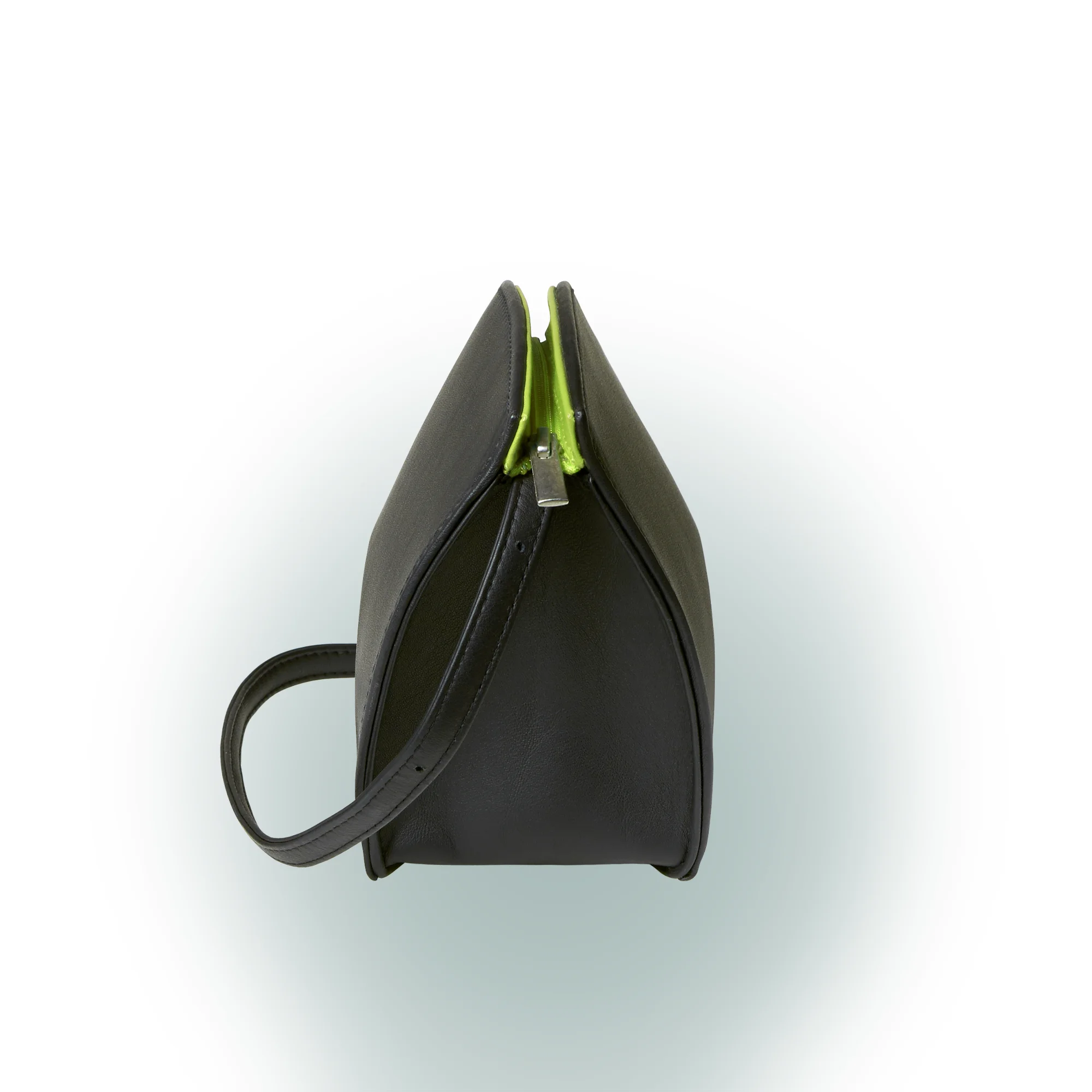 Olbrish Handtasche Highway, Nappaleder Schwarz-Apfelgrün, Seitenansicht