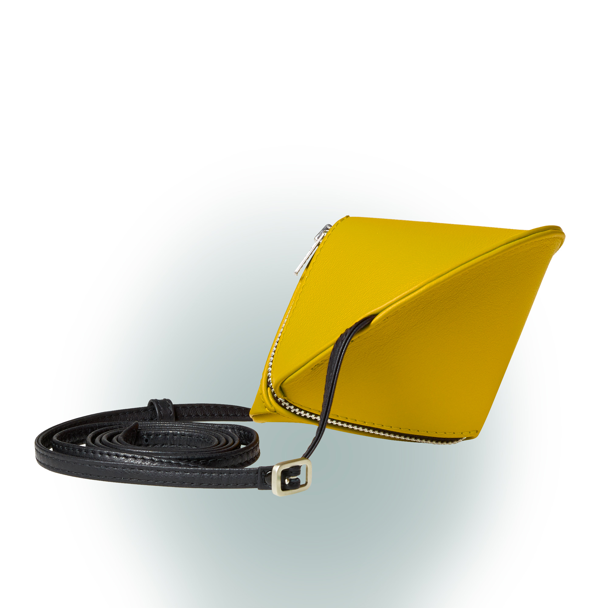 Olbrish Handtasche Kreisel, Nappaleder Gelb, Größe S, Vorderwand