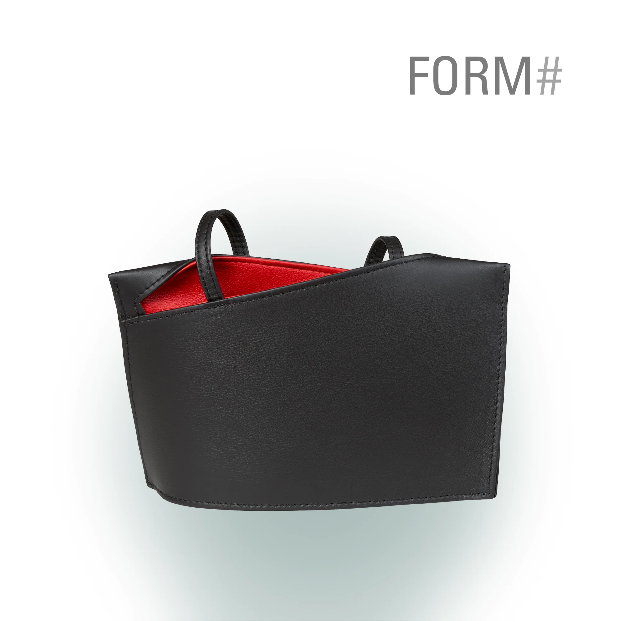 Olbrish Handtasche Wave, Nappaleder Schwarz-Rot, Größe S, Vorderwand