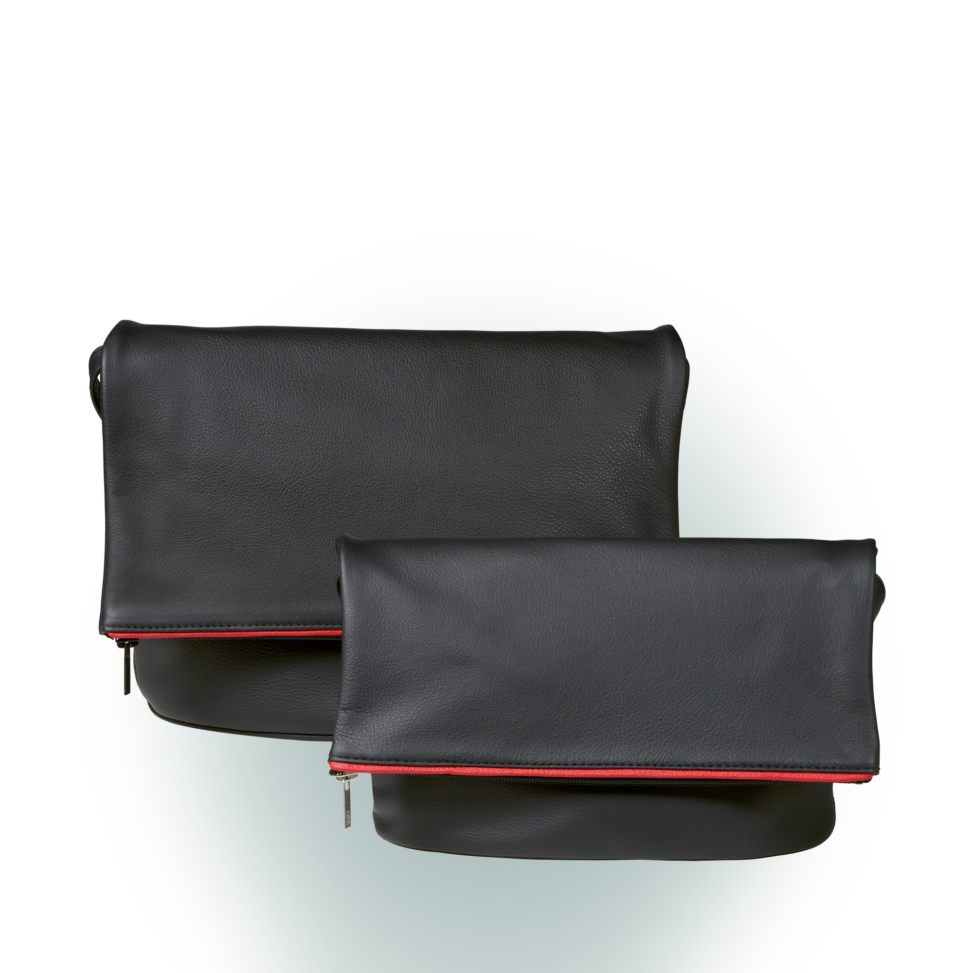 Olbrish Handtasche Chamäleon, Nappaleder Schwarz-Rot, Gruppenansicht
