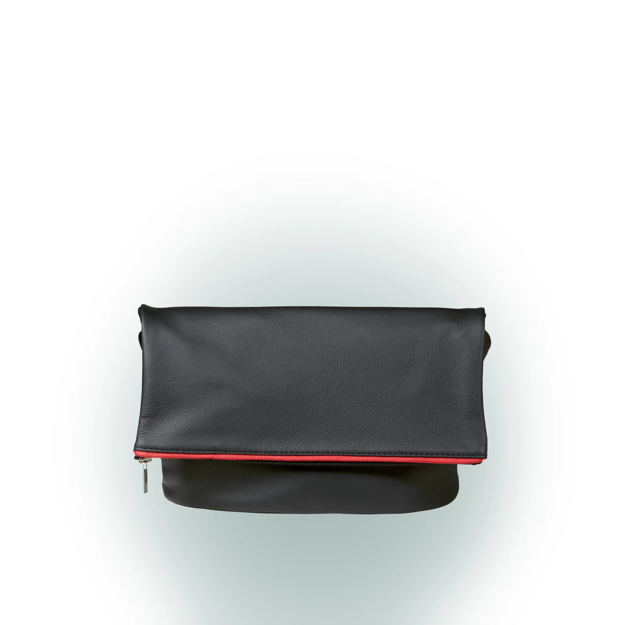 Olbrish Handtasche Chamäleon, Nappaleder Schwarz-Rot, Größe M, Vorderwand