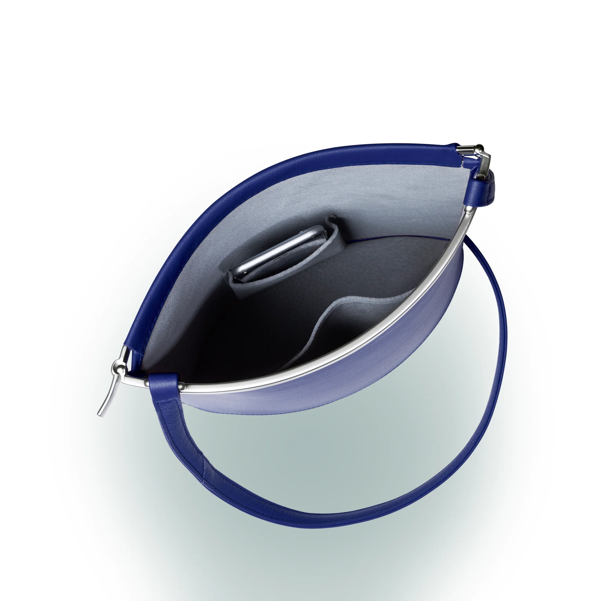 Olbrish Handtasche Arcade, Nappaleder Royalblau, Größe M, Innenleben