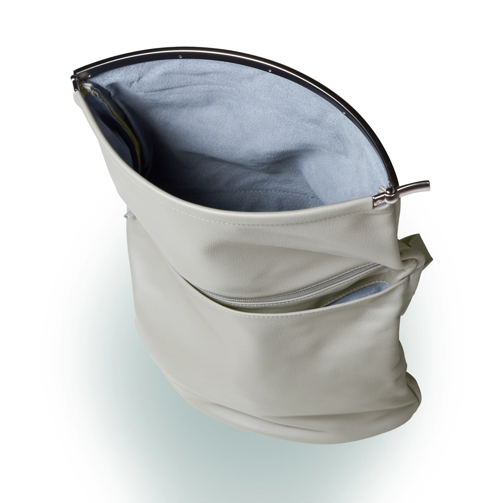 Olbrish Handtasche Wandelbar, Nappaleder Stone, Größe L, Offene Ansicht